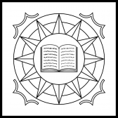 The Spiritual Teaching symbol in black and white.