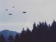 Demonstration flight of four Plejaren aircraft, two explorer class beamships and two smaller reconnaissance devices at Jakobsberg-Allenberg, Switzerland, 27th February 1975.[14]