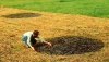 Konrad Schutzbach measuring landing tracks from Rala's and Menara's ships. Photo by Hans Schutzbach on 29 June 1976.