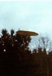 The Frecht Nature Preserve, outside Hinwil, Switzerland. Semjase's aircraft departing after Contact Report 001 on 28th January 1975.[5]