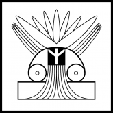 The peace symbol in black and white. The top section is said to resemble a lotus flower or aquatic based flower, water lily however most flowers follow the same growth principles.