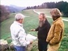 Billy demonstrating Semjase's flight path over Ober-Sadelegg, Switzerland to Lt. Colonel Wendelle Stevens and Lee Elders in the documentary "Contact"