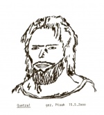 Quetzal drawn by Ptaah on 15 May 2000.