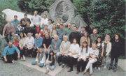 Billy Meier and the FIGU Core Group 49 from Photobuch p81. Sitting on the ground in the front row (L to R): Jacobus Bertschinger, Christina Gasser, and Philia Stauber. Sitting in the second row (L to R): Eva Bieri holding Selina Beiri, Edith Beldi, Maria Wächter, Engelbert Wächter, Louis Memper, Guido Moosbrugger, Elisabeth Moosbrugger, Andrea Grässl, Simone Holler, and Brigitt Keller. First row standing (L to R): "Billy" Eduard Albert Meier, Atlant Bieri, Stephan R., Brunhilde Koye, Bernadette Brand, Karin Wallen, Christian Krukowski, Freddy Kropf, Günter Neugebauer, Barbara Harnisch, and Conny Wächter. Back row (L to R): Pius Keller, Natan Brand, Wolfgang Stauber, Christian Frehner, Hans Lanzendorfer, Piero Petrizzo, Aroona Wächter, Andreas Schubiger, Silvano Lehmann, Elisabeth Gruber, and Madeleine Brügger.