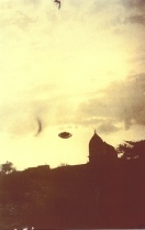 Asket's beamship above Ashoka Ashram (Indian religious retreat). Mehrauli district, Dehli, India. 3rd July 1964.