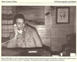 Billy on the phone in 1977. From "The UFO Encyclopedia, 2nd Edition - The Phenomenon from the Beginning" by Jerome Clark.